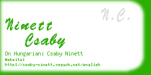 ninett csaby business card